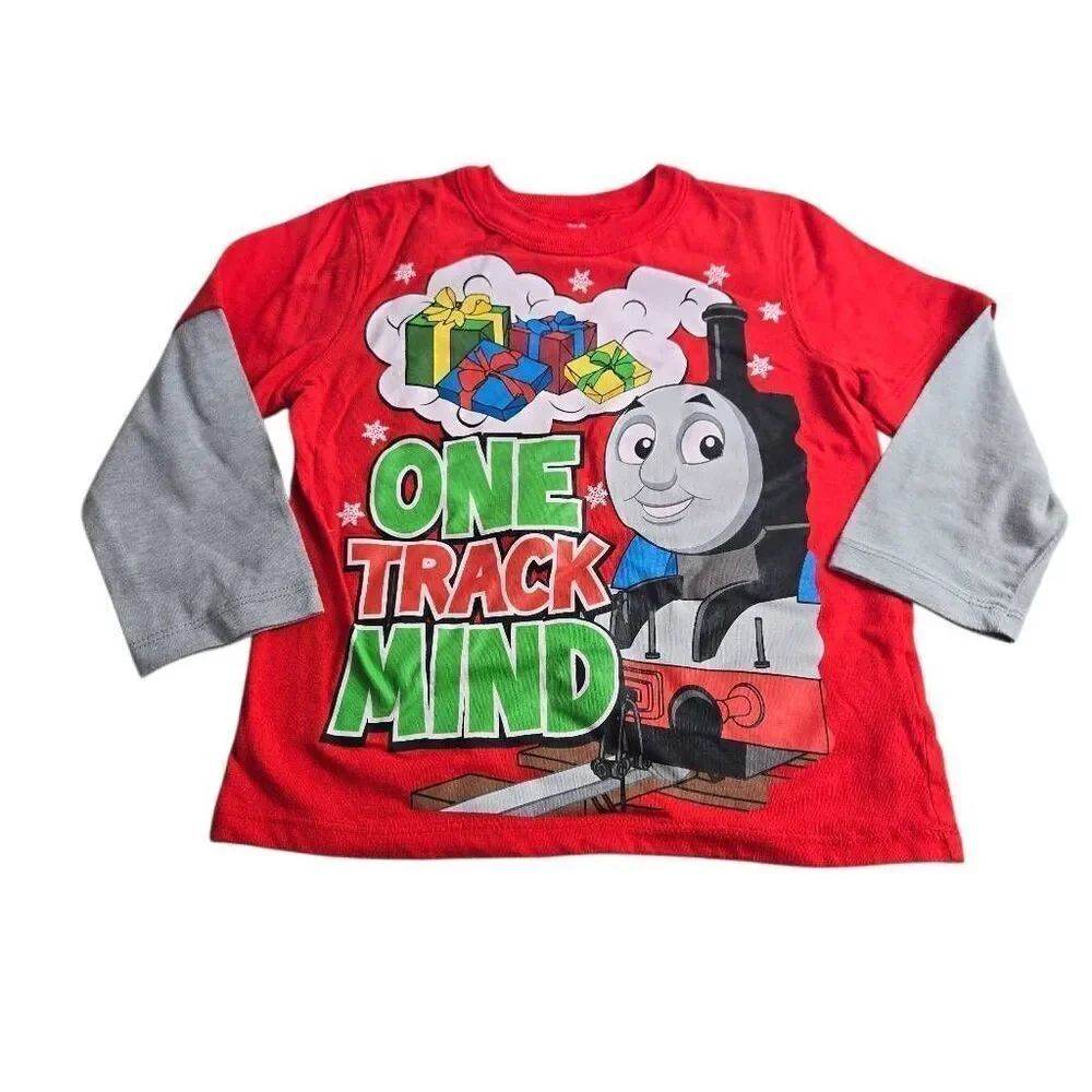 Thomas Christmas One Track Mind shirt 4t